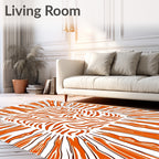 Abstract Orange Wood Grain Rug