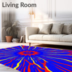 Radiant Sunburst Red Yellow Blue Rug