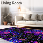 Abstract Purple Pink Swirl Nebula Rug