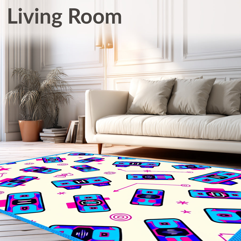 Retro Futuristic Blockburst Rug