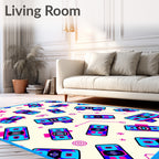 Retro Futuristic Blockburst Rug