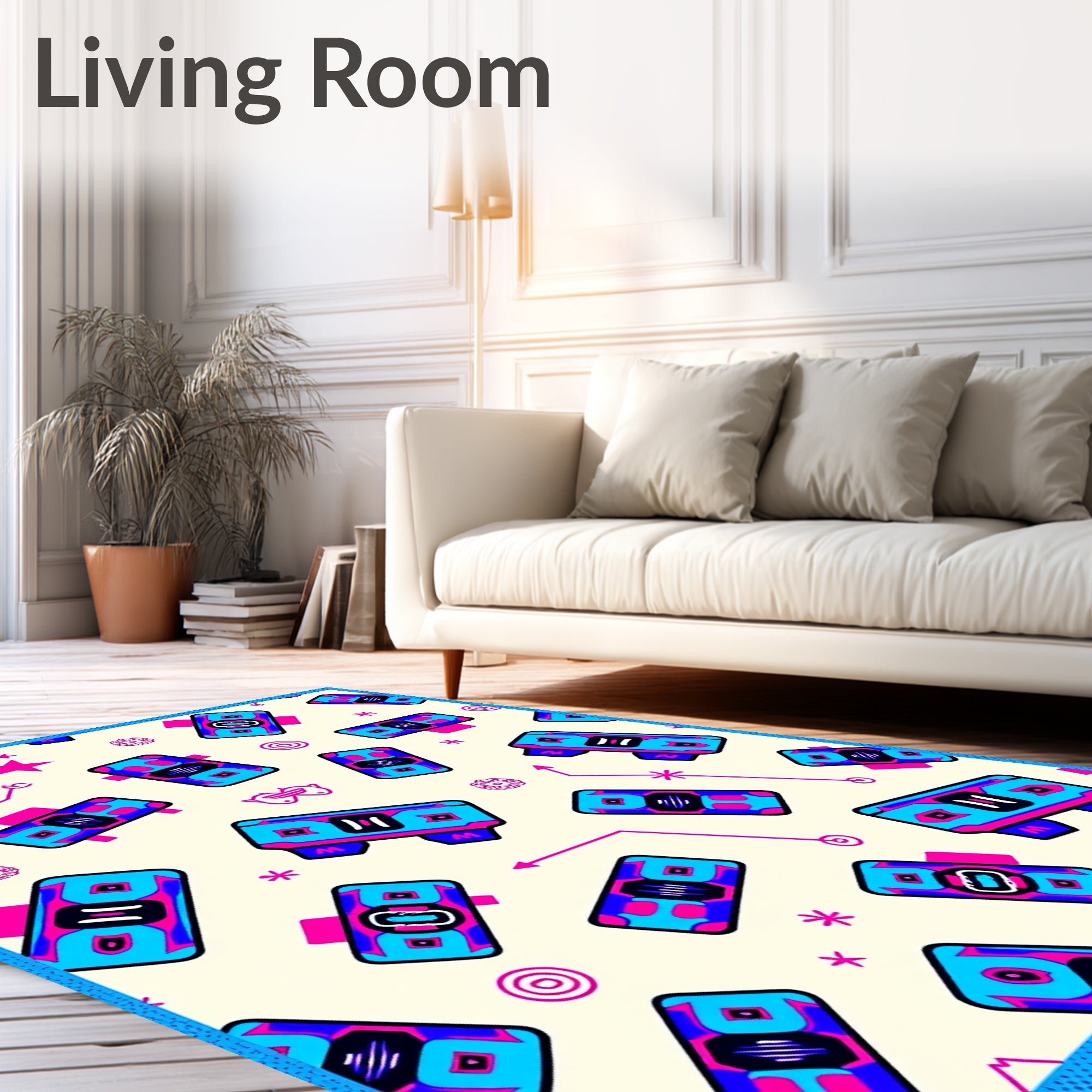 Retro Futuristic Blockburst Rug