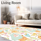 Pastel Giraffe Abstract Collage Rug
