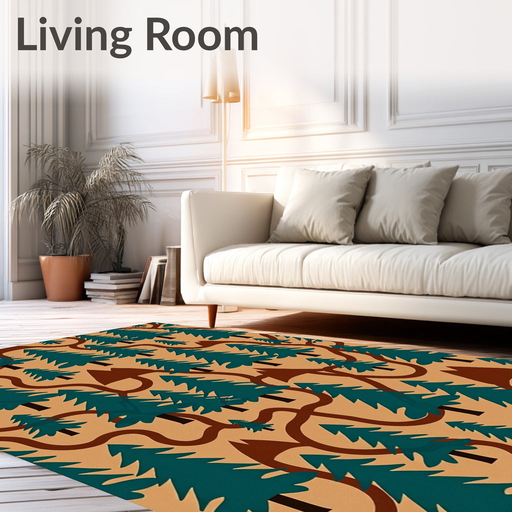 Evergreen Forest Path Seamless Rug