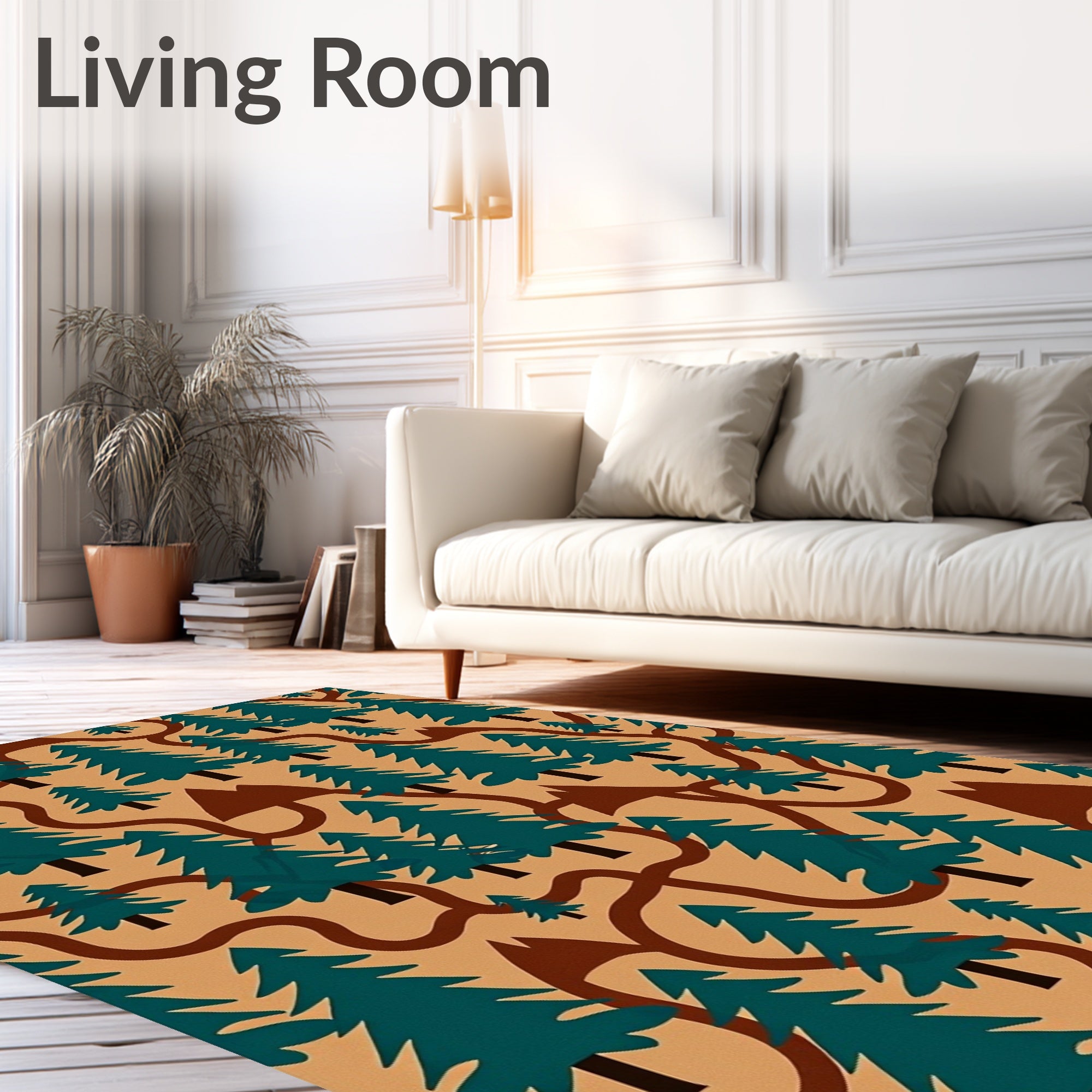 Evergreen Forest Path Seamless Rug