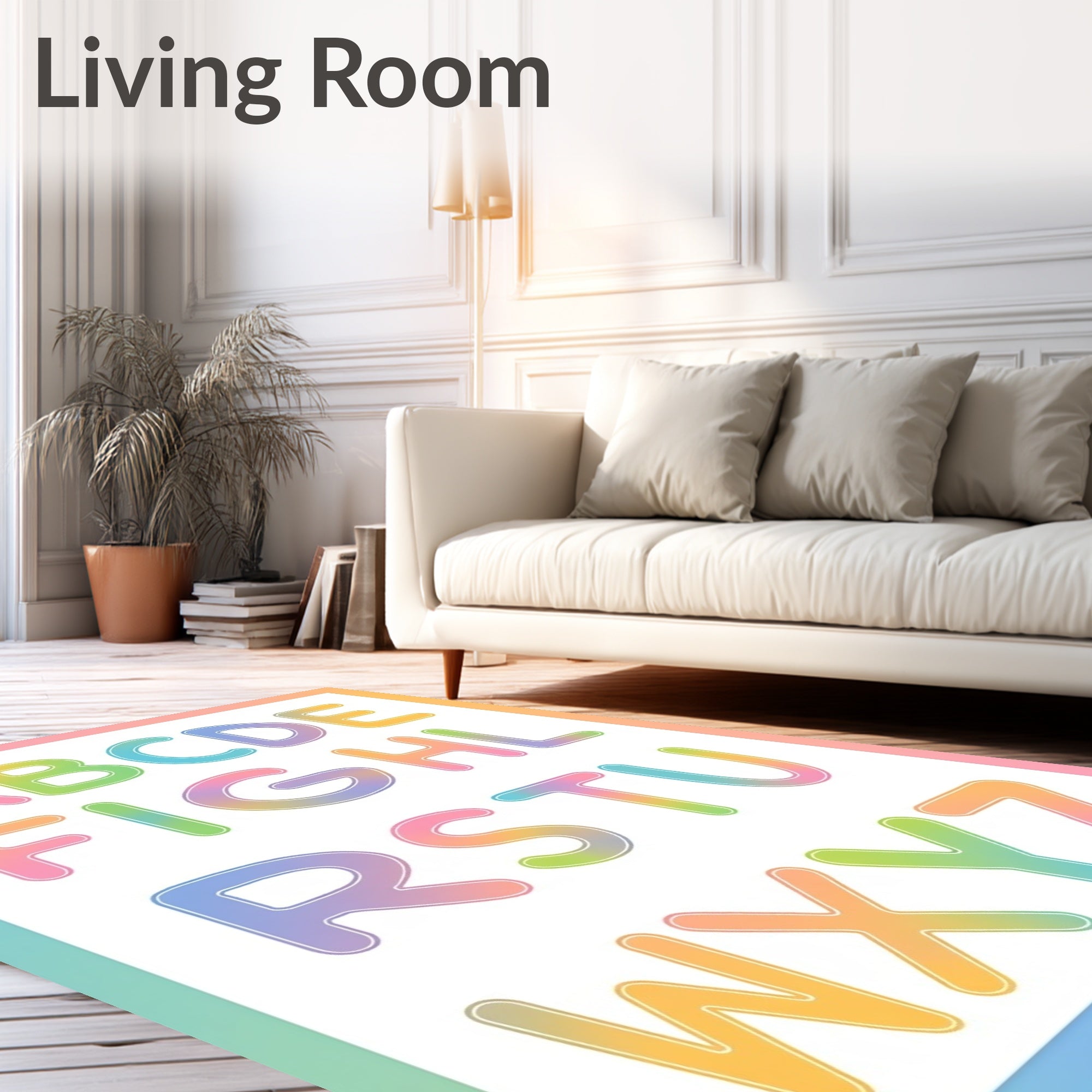Pastel Rainbow Alphabet Letters Rug