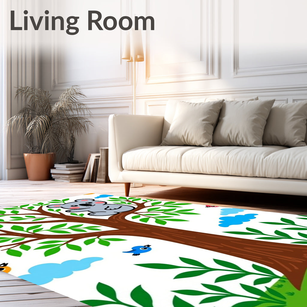 Whimsical Koala Tree Woodland Companions Rug