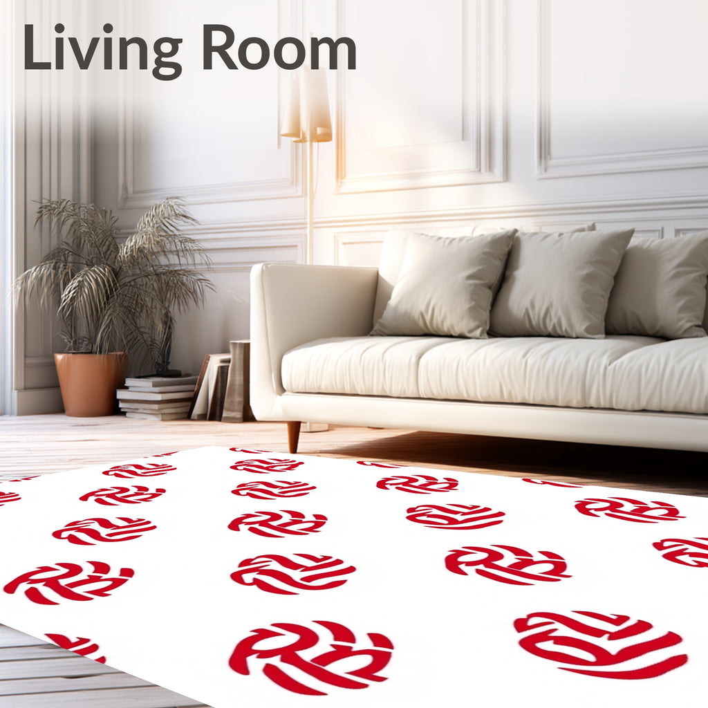 Crimson Abstract Swirl Repeat Rug
