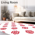 Crimson Abstract Swirl Repeat Rug