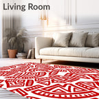 Bold Red Tribal Fragment Rug