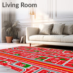 Red Urban Street Cityscape Rug