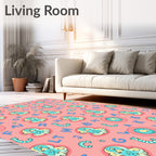 Pink Cartoon Alphabet Character Rug