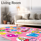 Alphabet Characters Colorful Cartoon Collection Rug
