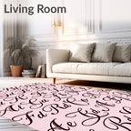 Elegant Script Alphabet Repeat Rug