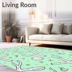 Whimsical Twig Starry Mint Meadow Rug