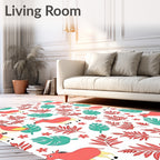 Coral Horse Fern Leaf Sprig Rug