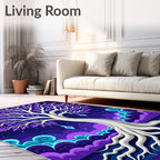 Enchanted Cosmic Tree Purple Foliage Rug