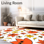 Orange and Yellow Autumn Leaves Acorns Rug