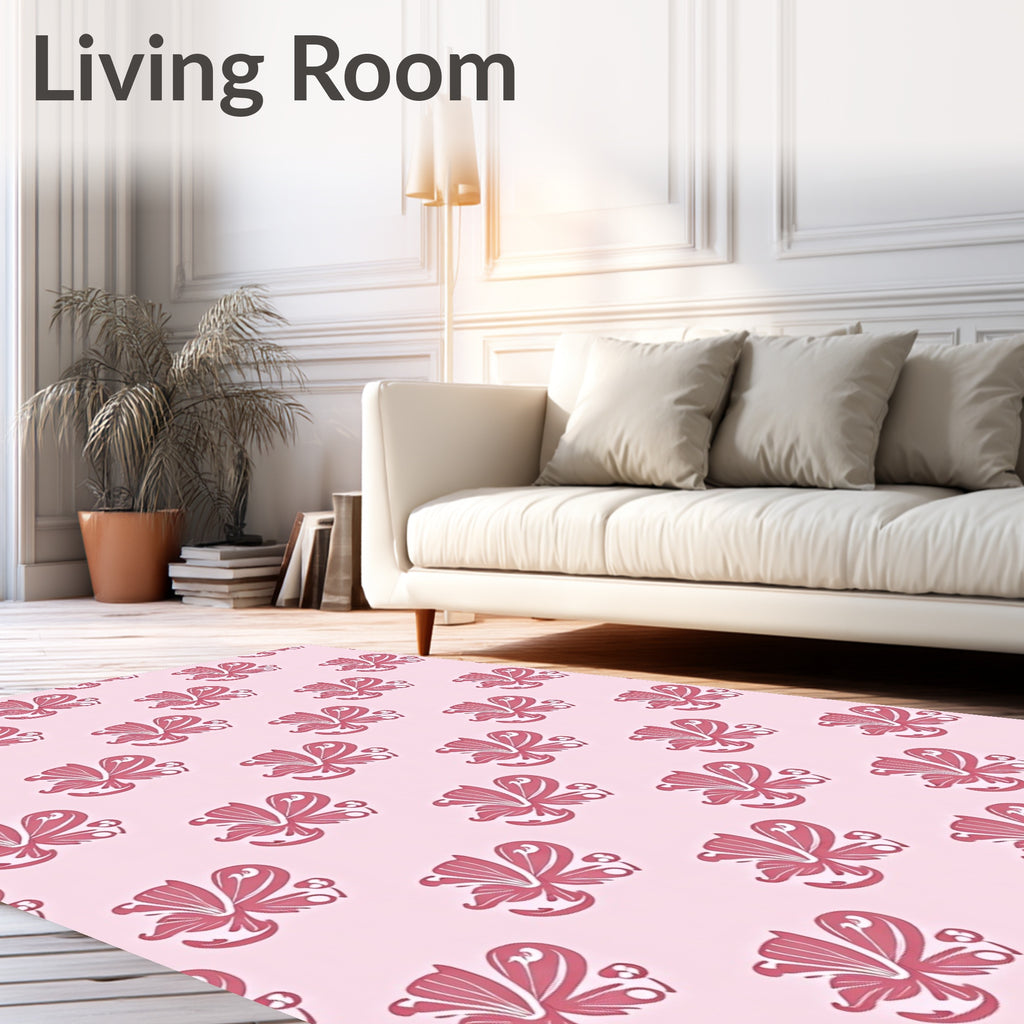Pink Floral Elegance All Over Rug