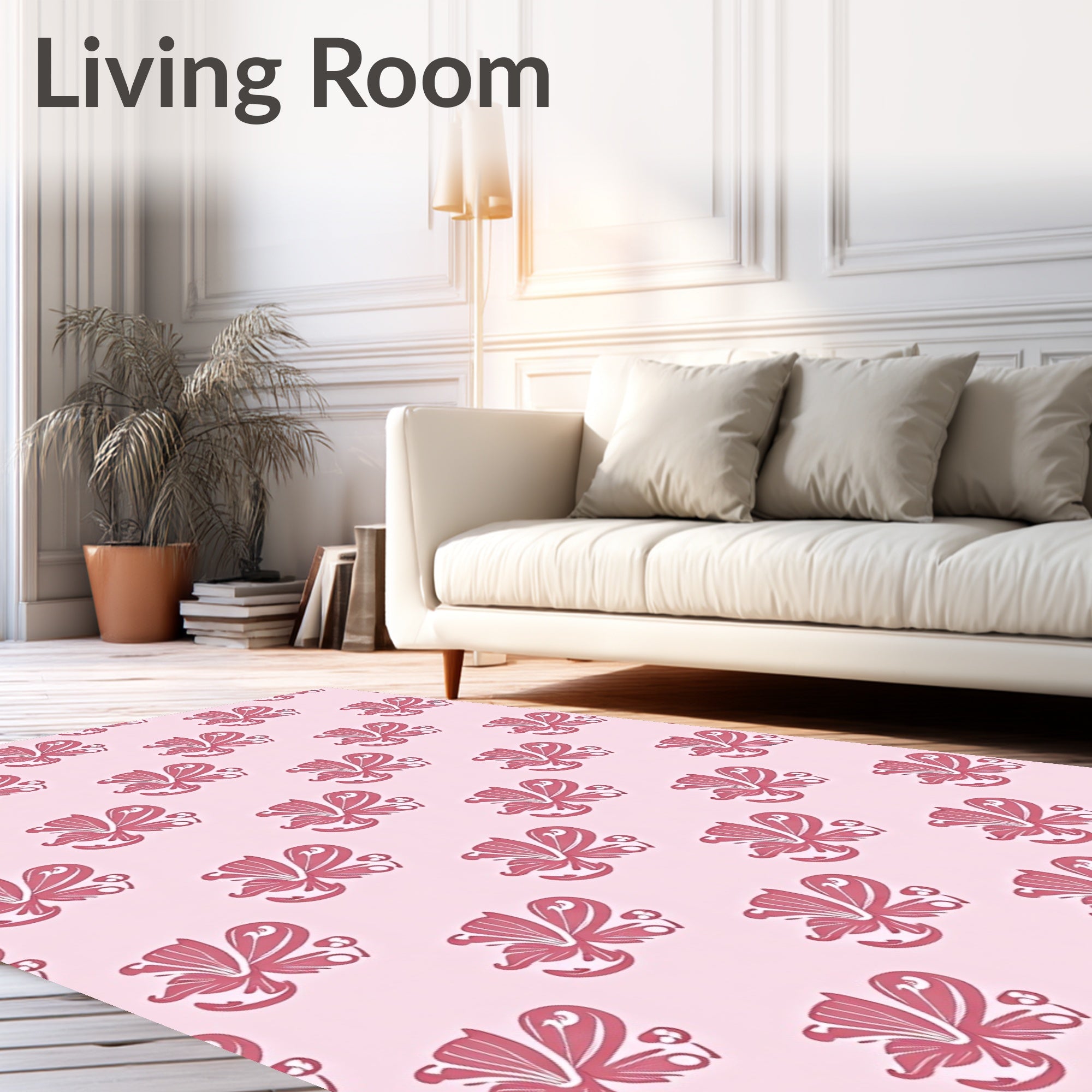 Pink Floral Elegance All Over Rug