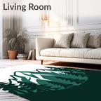 Forest Mountainscape Deep Teal Rug