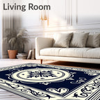 Ornate Midnight Starburst Medallion Rug