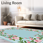 Pale Pink Rose Vine Garland Rug