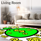 Bold Green Money Bag Dollar Symbols Rug