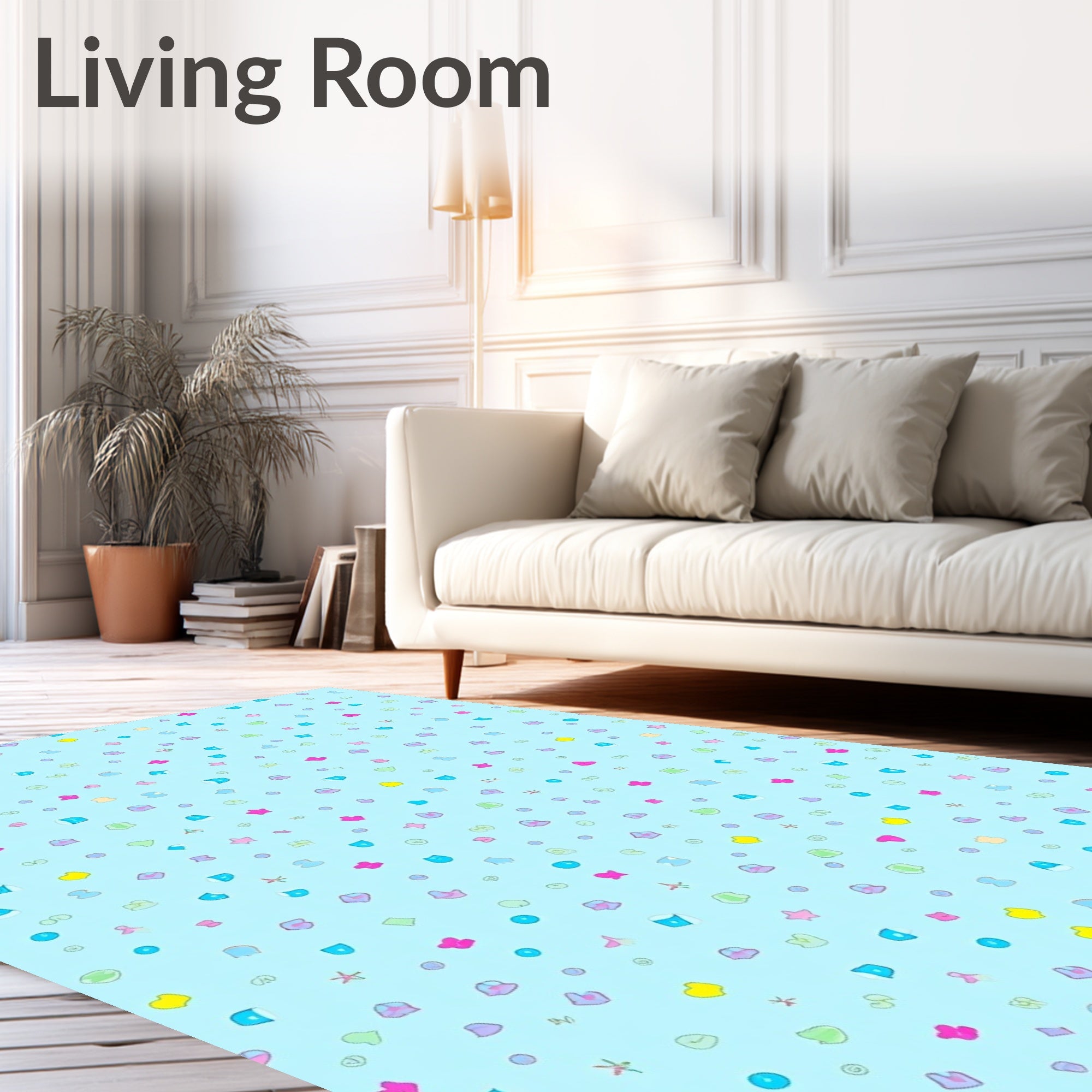Cute Pastel Scatter Shapes Rug