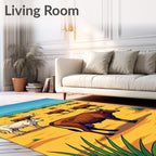 Herd of Cows Meadow Landscape Rug