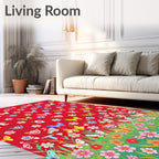 Whimsical Butterflies and Flowers Garden Rug
