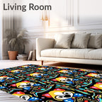 Whimsical Yellow Creature Bright Abstract Rug