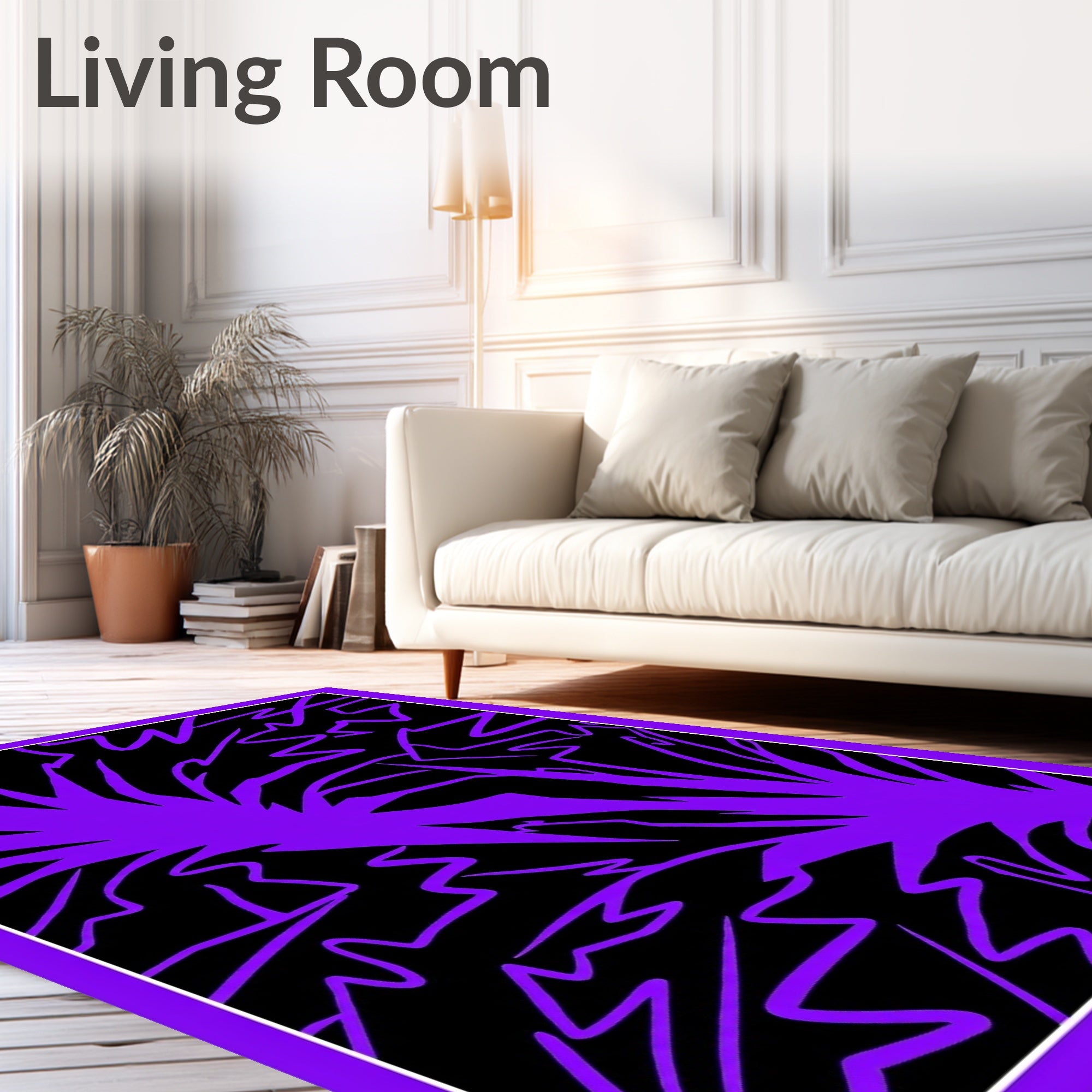 Vibrant Purple Jagged Explosion Rug