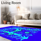 Aqua Fish Alphabet Aqua Swirls Rug