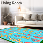 Alphabet Letters Red Yellow Borders Rug