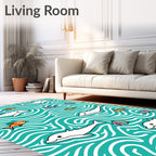 Playful Dolphins and Colorful Fish Water Rug