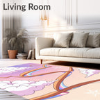 Candy Floss Sky Ribbon Stars Rug