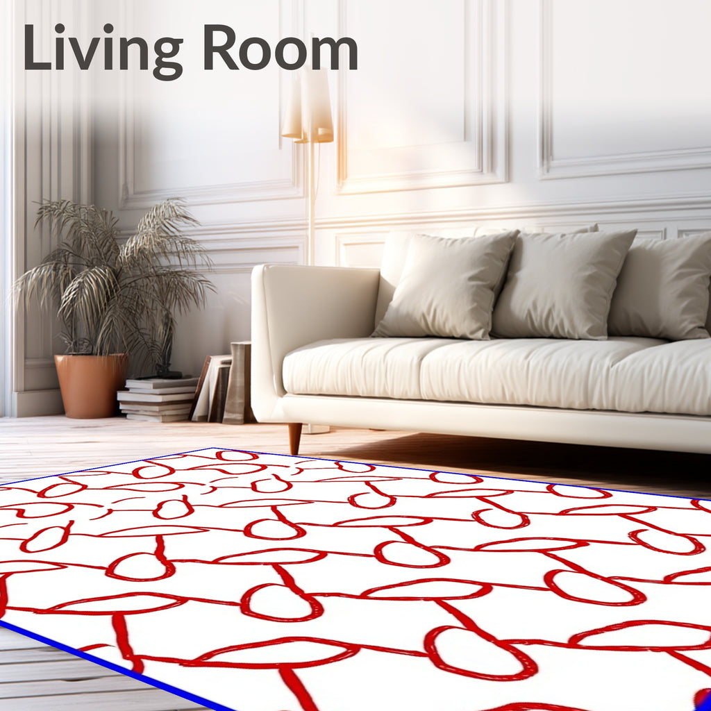 Bold Red Organic Connectors Rug