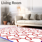 Bold Red Organic Connectors Rug