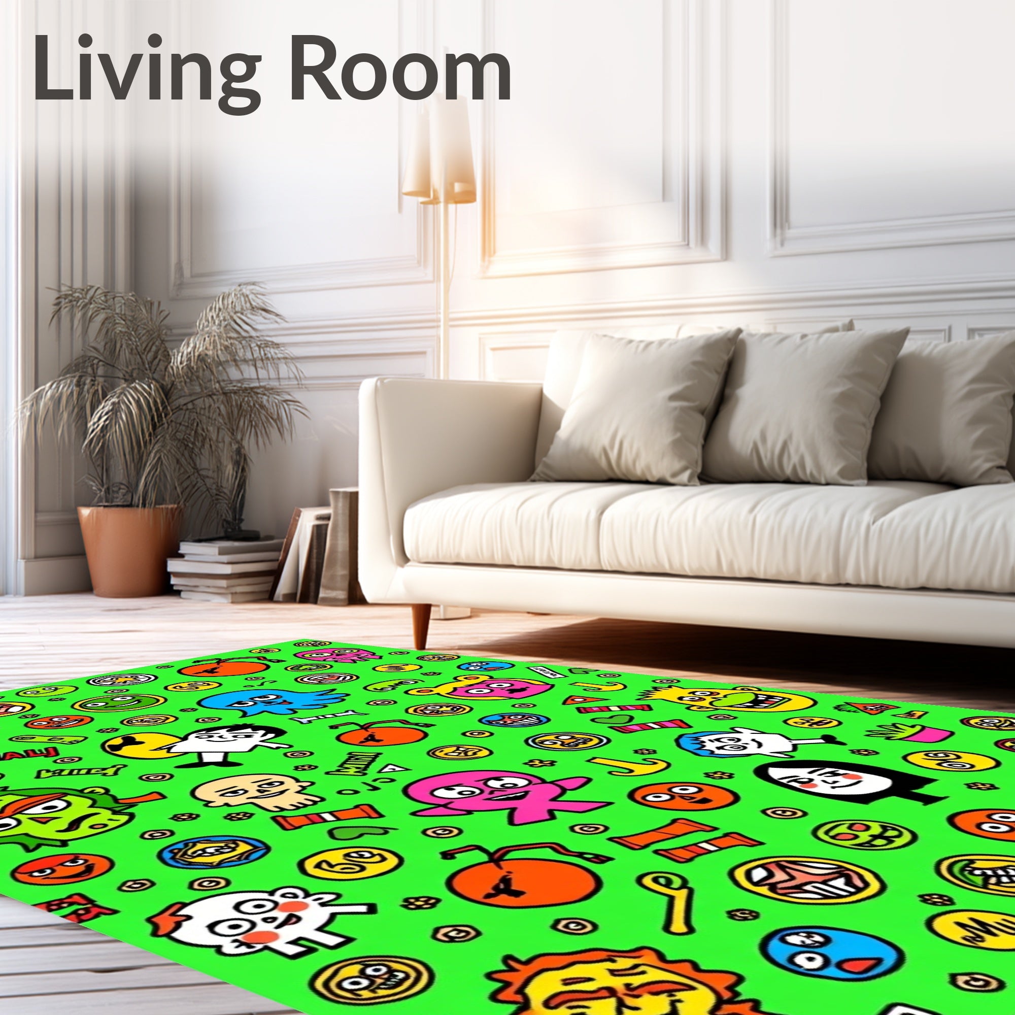 Graffiti Character Doodle Mix Rug