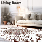 Brown Mandala Floral Swirl Harmony Rug
