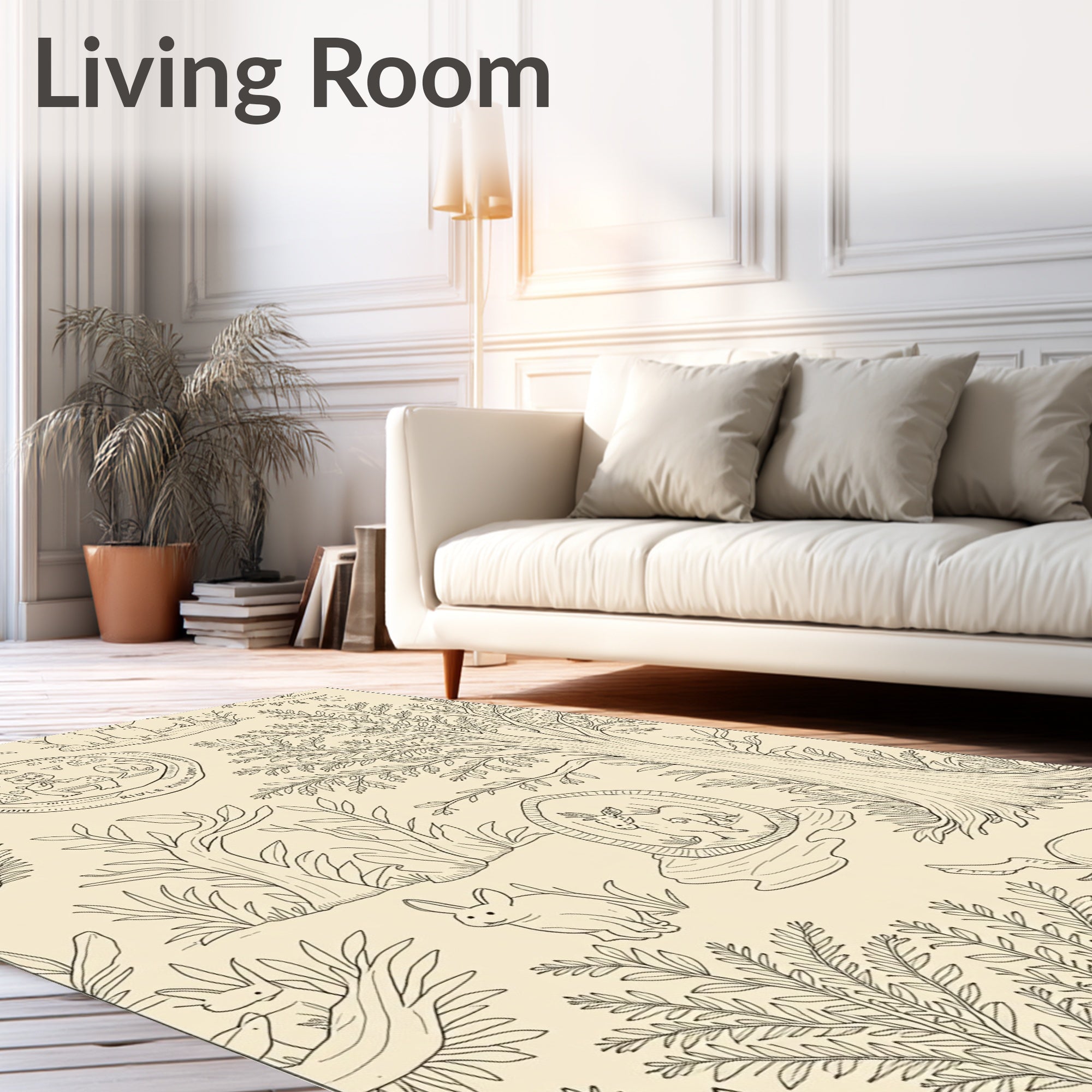 Whimsical Forest Woodland Creatures Rug