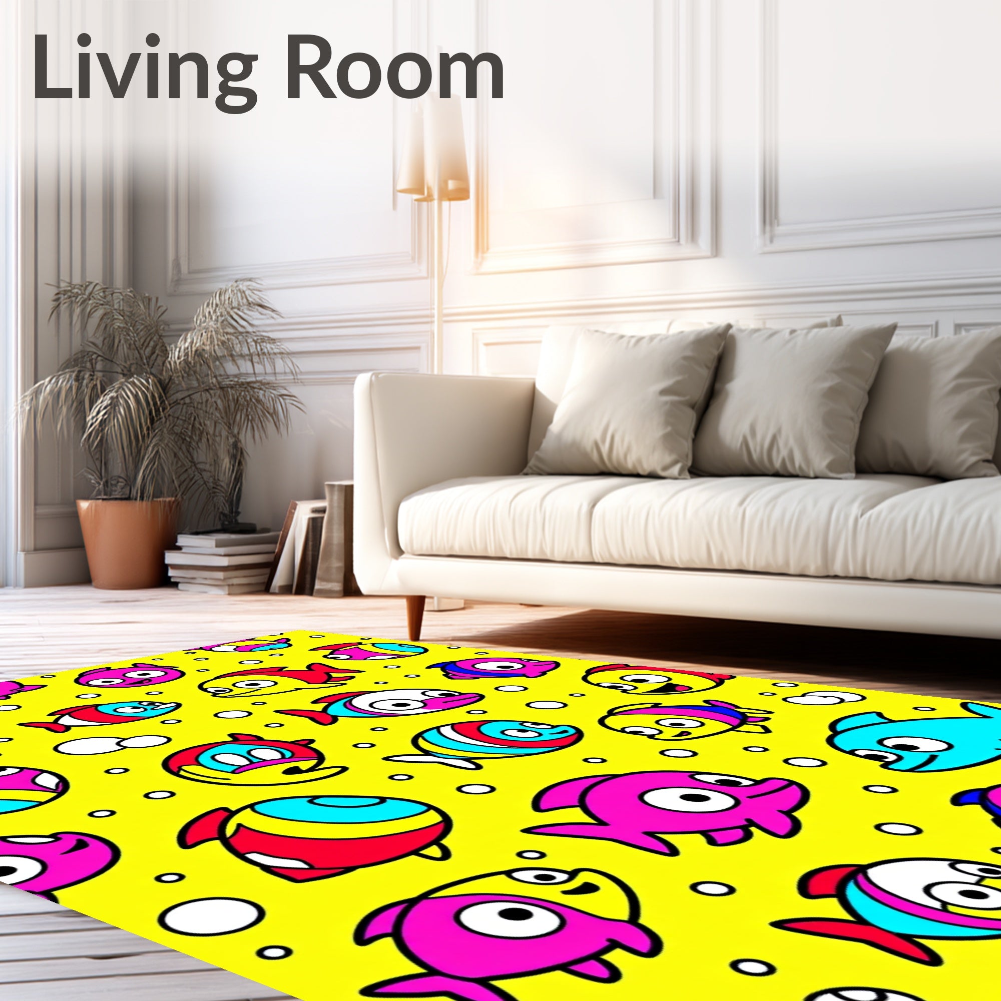 Playful Aquatic Fish Crowd Rug