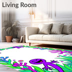 Whimsical Purple Creatures Coral Garden Rug