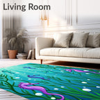 Oceanic Seahorses Amidst Kelp Forest Rug