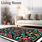 Vibrant Pink Teal Gold Mandala Rug