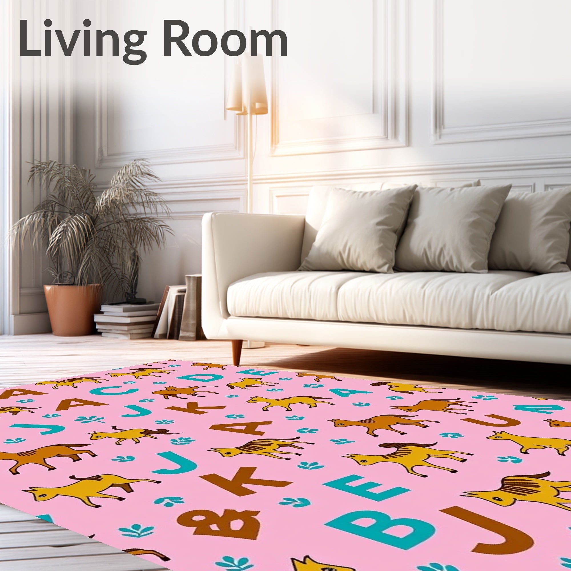 Pink Horses And ABCs Rug