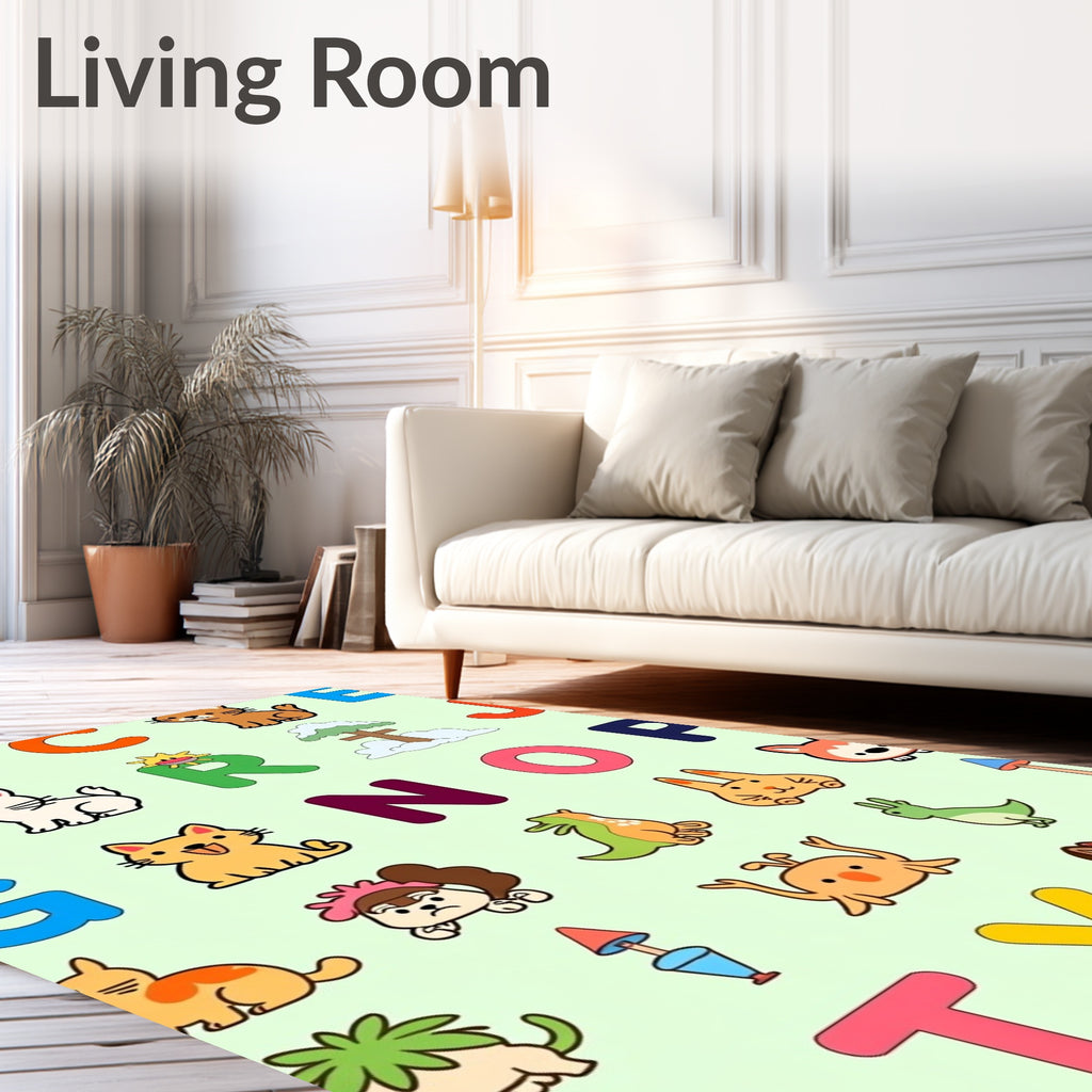 Whimsical Alphabet Animals And Letters Rug