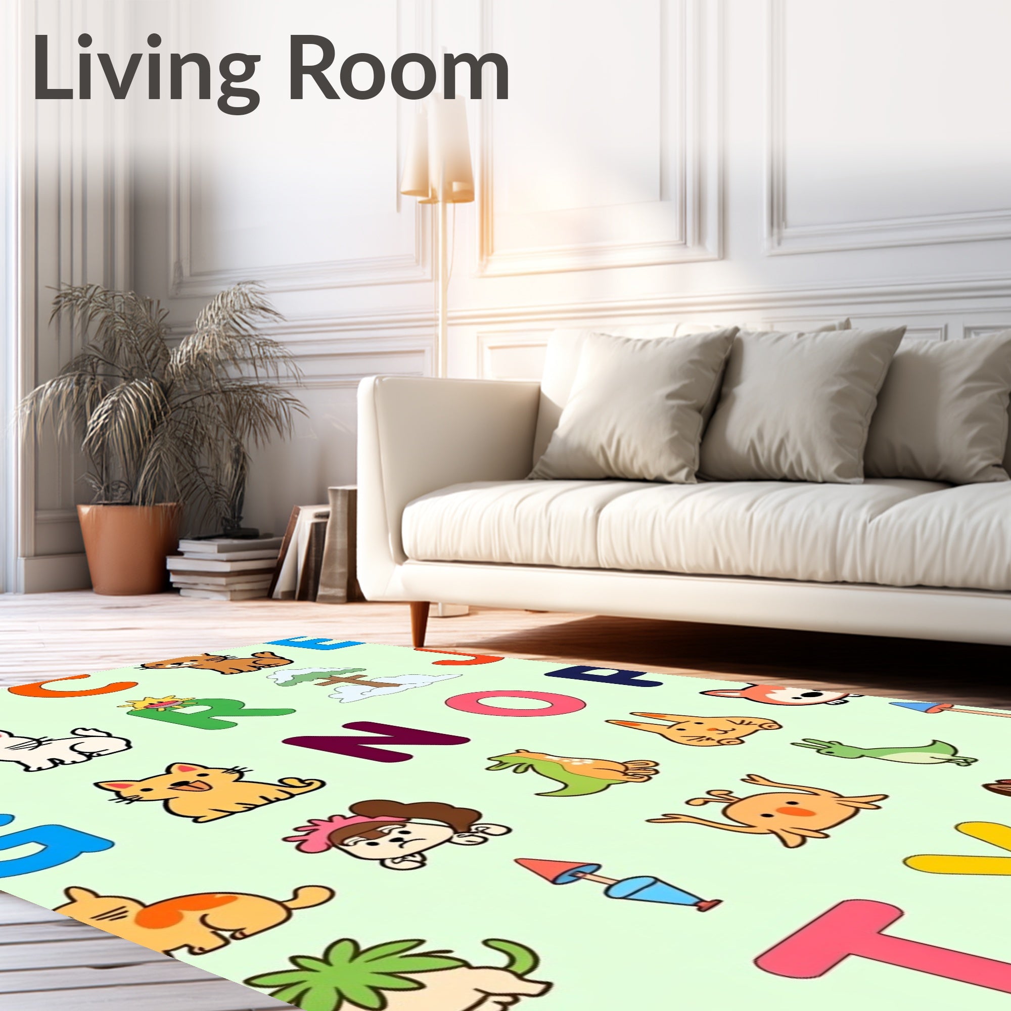 Whimsical Alphabet Animals And Letters Rug