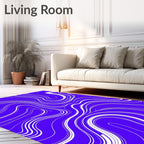 Vibrant White Swirl Amethyst Rug